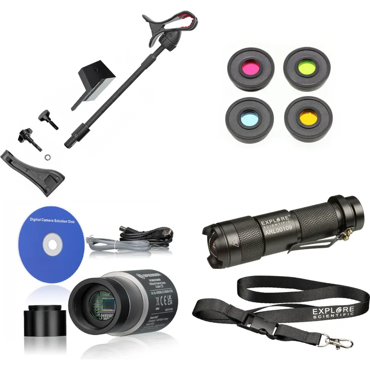 BRESSER Solarix AZ 114/500 Carbon Design Teleskop Starter Set