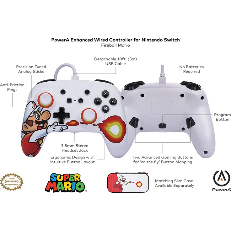 PowerA Enhanced Wired Controller - Fireball Mario (Switch) – Bild 2