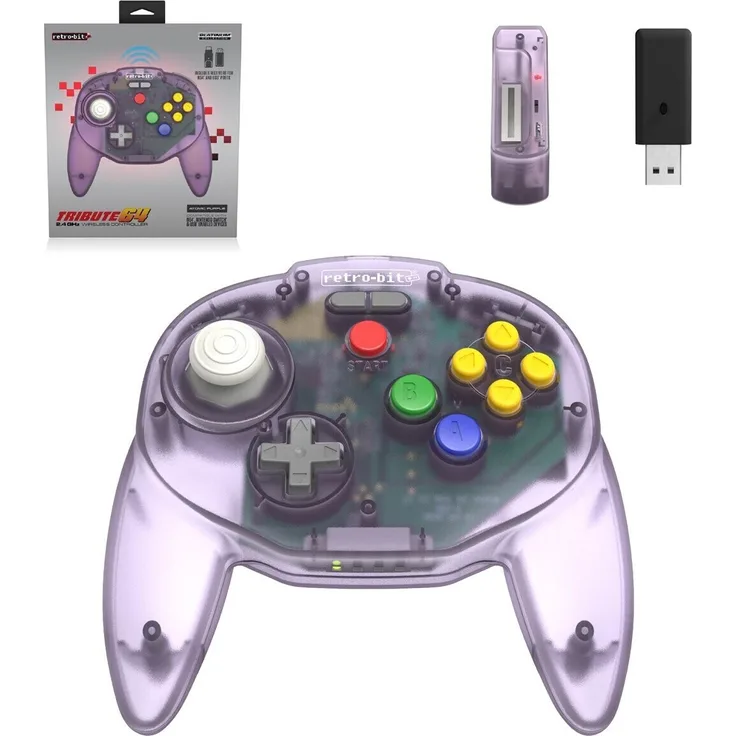 Retro Bit Tribute64 Wireless Controller Atomic Purple, (Switch)