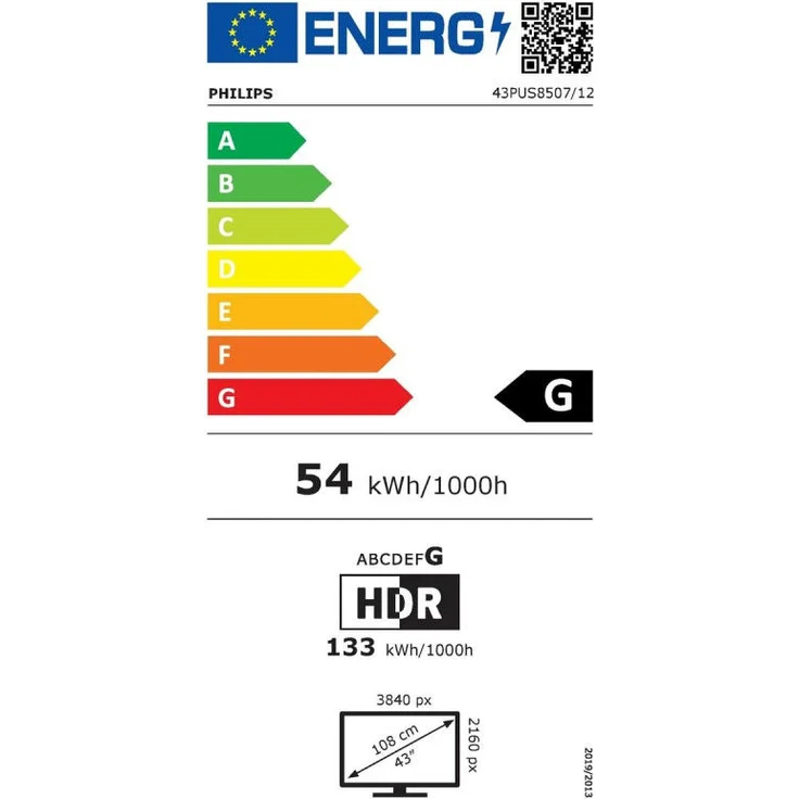 Philips 43PUS8507-12 108 cm (43 Zoll) LED Smart TV (Ultra HD, Dolby Vision, HDR10+, ) HD-Triple-Tuner (Sat, Antenne, Kabel) Modelljahr 2022 Energieklasse G (DE-Modell) – Bild 4