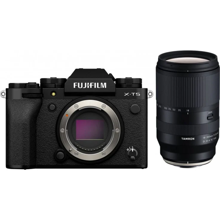 Fujifilm X-T5 Systemkamera, schwarz + Tamron 18-300mm f3,5-6,3 Di III-A VC VXD – Bild 1