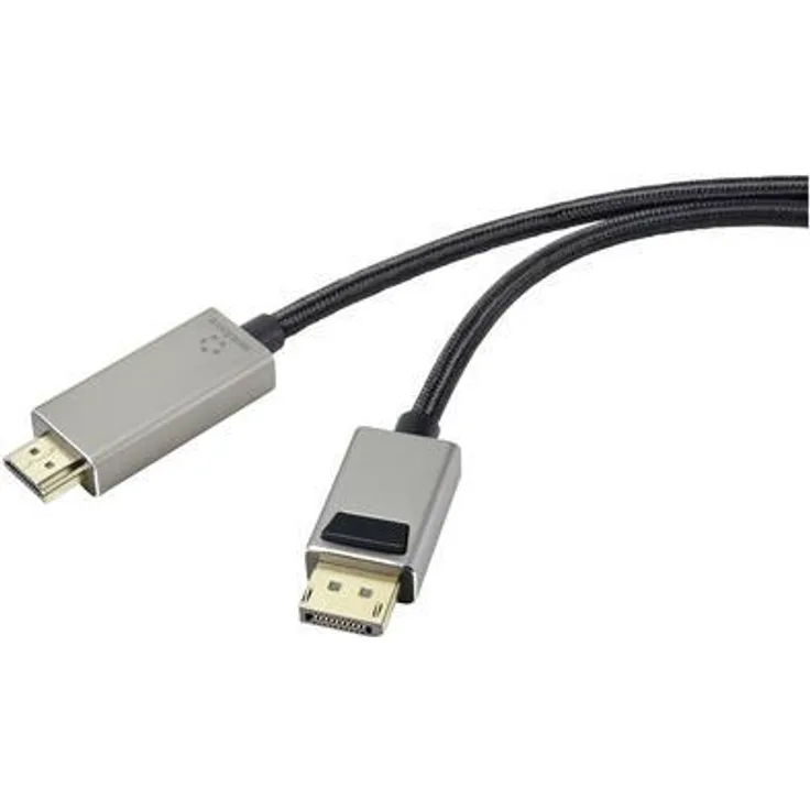 Renkforce DisplayPort Kabel, 3 m (1x DisplayPort - 1x HDMI-Stecker), schwarz (RF-4995158)