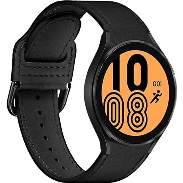 PURO Classic Leather Band - Leather Strap for Samsung Galaxy Watch 4 - Watch 4 Classic (Black)