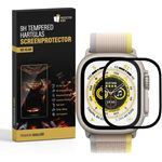 PROTECTORKING 2x 9H Panzerglas für Apple Watch Ultra 49mm Displayschutz Panzerfolie Schutzfolie Hartglas Schutzglas Displayglas Tempered Glasfolie Sicherheitsglas Echtglas