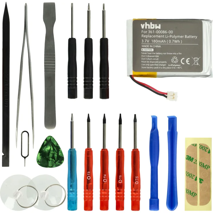 VHBW Akku kompatibel mit Garmin Forerunner 735xt, 645, 745 Smartwatch Uhr Fitnessarmband (180mAh, 3,7V, Li-Polymer) + Werkzeug-Set