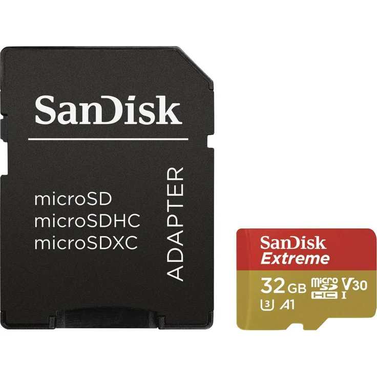 SanDisk ExtremeAction Cam microSDHC card 32 GB Class 10, UHS-I, UHS-Class 3, v30 Video Speed Class incl. SD adapter, A – Bild 1