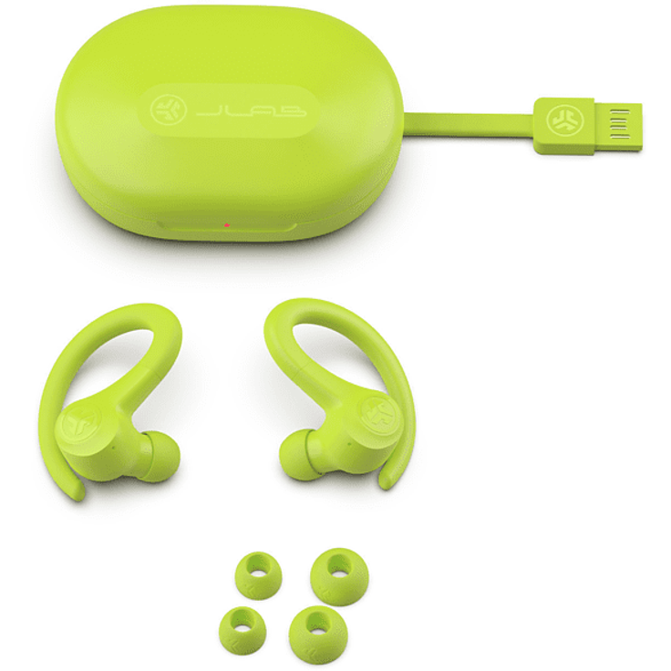JLab Go Air Sport In-Ear-Kopfhörer mit Bluetooth, Mikrofon, Bedienelemente, neon gelb – Bild 6