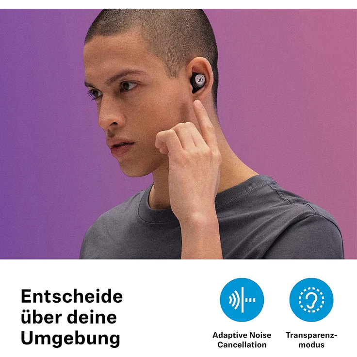 Sennheiser Momentum True Wireless 3 In-Ear-Kopfhörer mit Bluetooth, Mikrofon und Bedienleiste, graphit – Bild 5