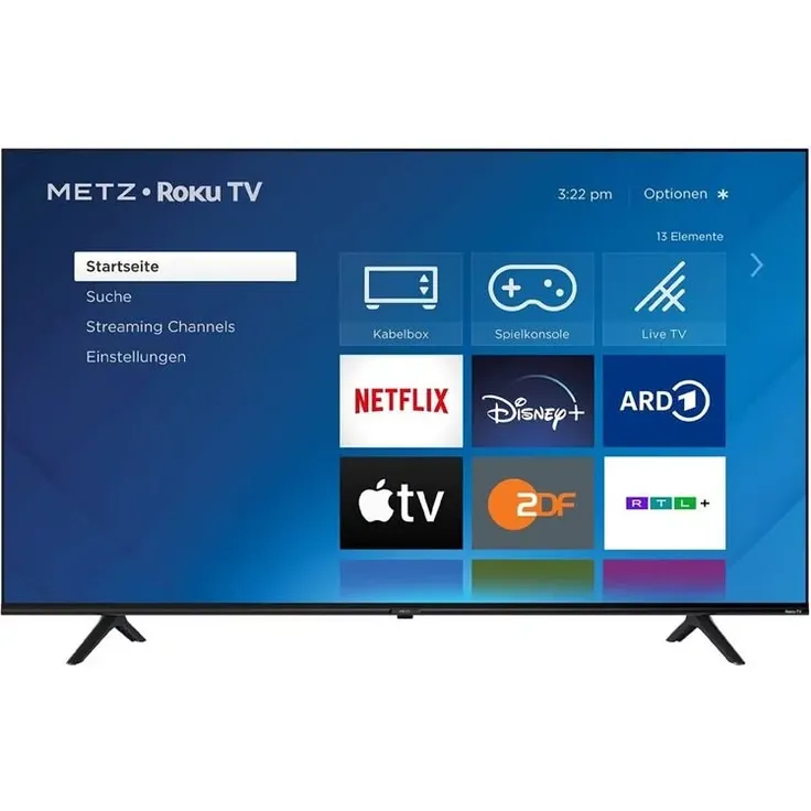 Metz blue 43MUD6001Z 109 cm (43 Zoll) LED Smart TV (Ultra HD, HDR10, HDR, HLG, Direct LED) HD-Triple-Tuner (Sat, Antenne, Kabel) Energieklasse F (DE-Modell) – Bild 1