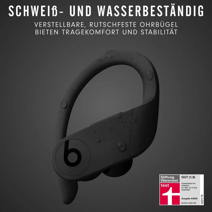 Beats Powerbeats Pro In-Ear-Kopfhörer mit Bluetooth, Mikrofon, Touch-Bedienfeld, Auto-Pairing, schwarz – Bild 2