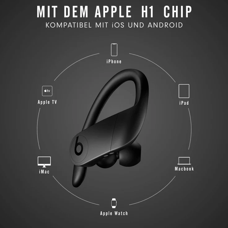 Beats Powerbeats Pro In-Ear-Kopfhörer mit Bluetooth, Mikrofon, Touch-Bedienfeld, Auto-Pairing, schwarz – Bild 4