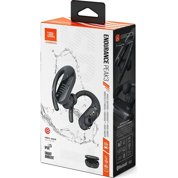JBL Endurance Peak 3 In-Ear-Kopfhörer mit Bluetooth, Mikrofon, Bedienelemente, schwarz – Bild 7