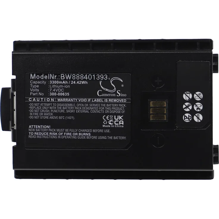 VHBW Akku kompatibel mit Sepura SC20, SC2020, SC2024, SC21, STP8000, STP8020, STP8030 Funkgerät, Walkie Talkie (3.300mAh, 7,4V, Li-Ion)