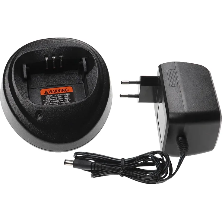 VHBW Akku-Ladegerät kompatibel mit Motorola CP200D, CP200 Funkgerät Walkie Talkie Akkus (Ladeschale, Netzteil) - 16 V, 0,9 A