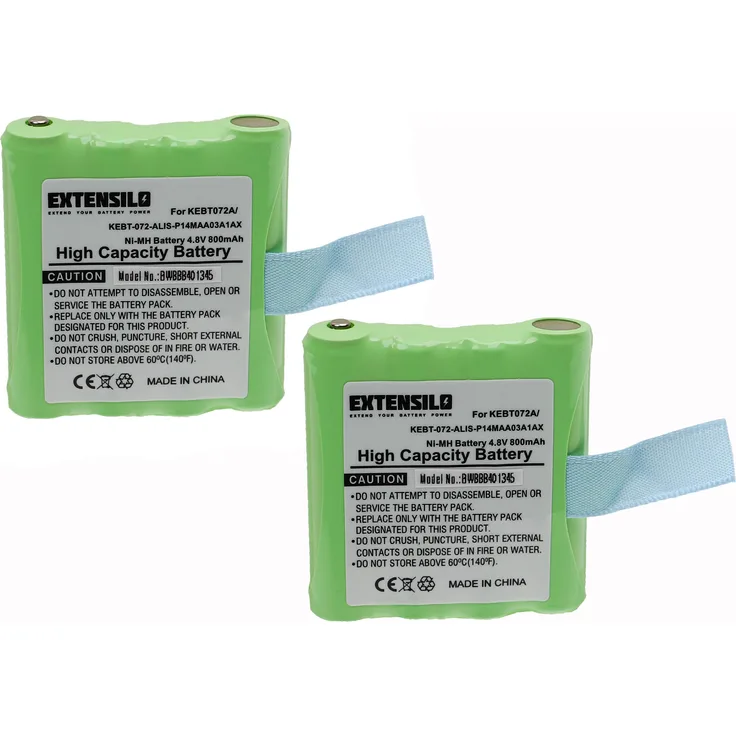 EXTENSILO 2x Akku kompatibel mit Motorola TLKR T3, T4, T5, T50, T6, T60, T61, T7, T8, T80 Funkgerät, Walkie Talkie (800mAh, 4,8V, NiMH)