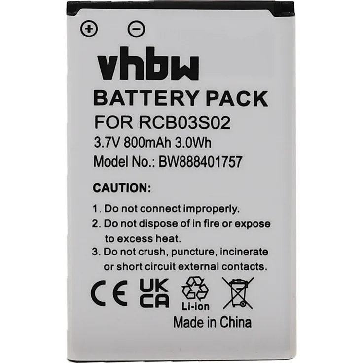 VHBW Akku Ersatz für Swisstone RCB03S02 für Handy Smartphone Senioren Telefon (800mAh, 3,7V, Li-Ion)