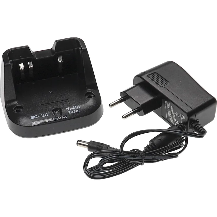 VHBW Akku-Ladegerät kompatibel mit Icom IC-F3001, IC-F3002, IC-F3003 Funkgerät Walkie Talkie Akkus (Ladeschale, Netzteil)