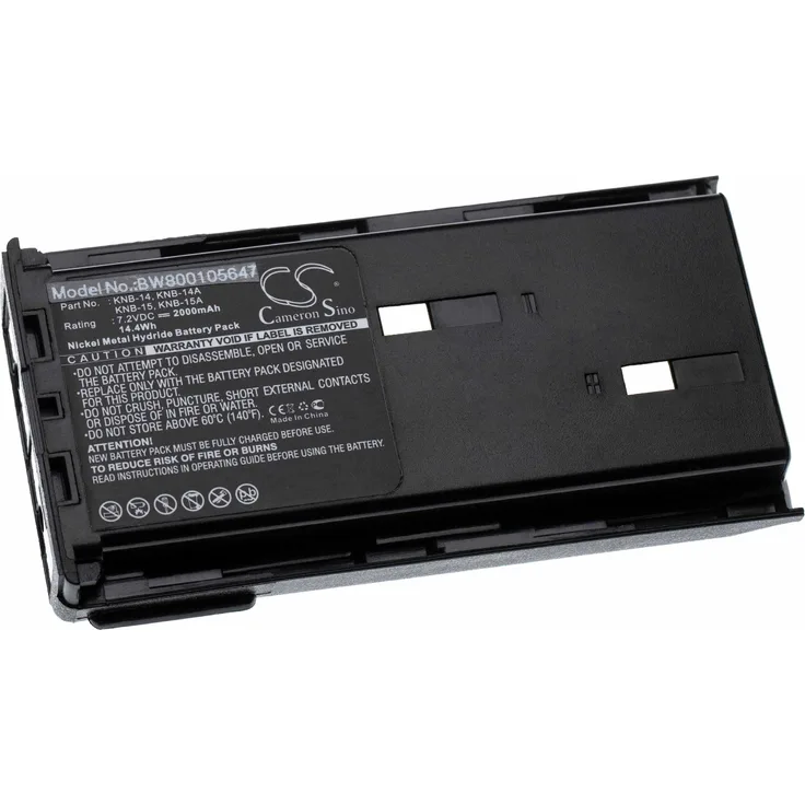 VHBW Akku kompatibel mit Kenwood TK278G, TK3100, TK3101, TK3102, TK360, TK360G, TK370 Funkgerät, Walkie Talkie (2000mAh, 7,2V, NiMH)