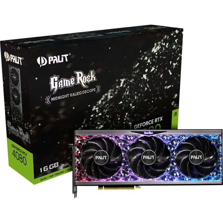 Palit GeForce RTX 4080 - 16GB GDDR6X, 2505 MHz Boost, 3x Axial-Lüfter (100 mm), HDMI, DisplayPort, 320W (NED4080019T2-1030G) – Bild 1