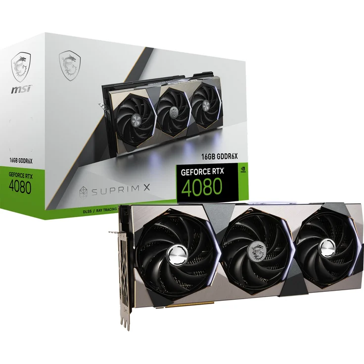 MSI GeForce RTX 4080 - 16GB GDDR6X, 2640 MHz Boost, 3x Axial-Lüfter (100 mm), HDMI, DisplayPort, 320W (V511-004R) – Bild 1
