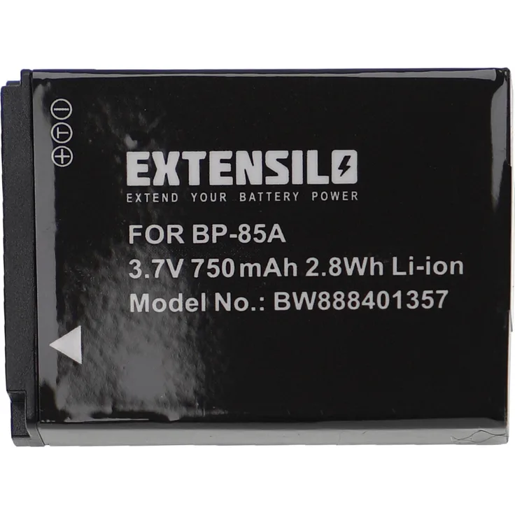 EXTENSILO Akku Ersatz für Samsung BP-85a, BP85a, EA-BP85a, IA-BP85a für Kamera (750mAh, 3,7V, Li-Ion) 