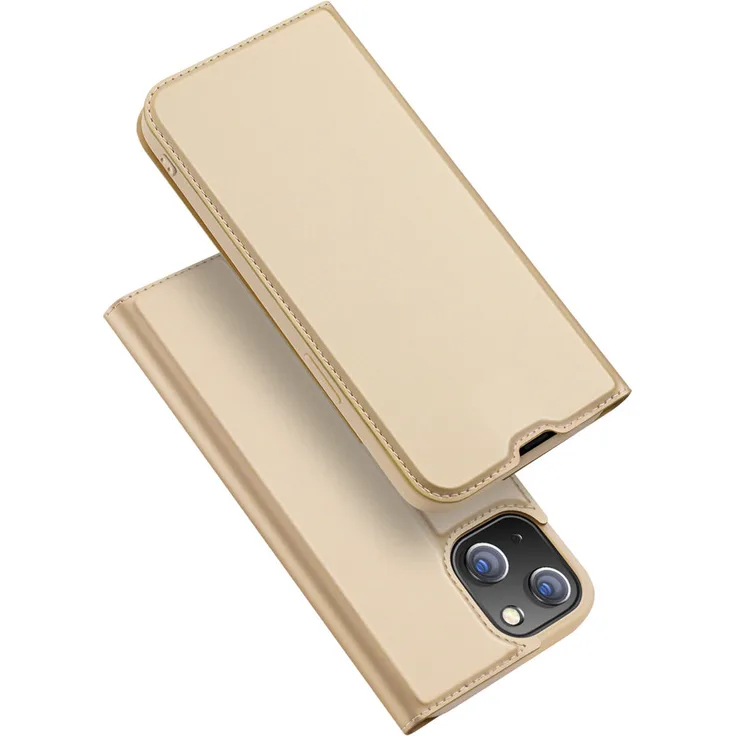 Buch Tasche "Dux Ducis" kompatibel mit iPhone 14 Pro Max Handy Hülle Etui Brieftasche Schutzhülle mit Standfunktion, Kartenfach Gold
