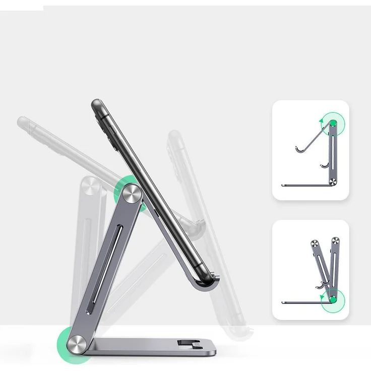 Ugreen Metall Aluminium faltbarer Handyhalter Smartphone Schreibtisch Halter grau – Bild 5