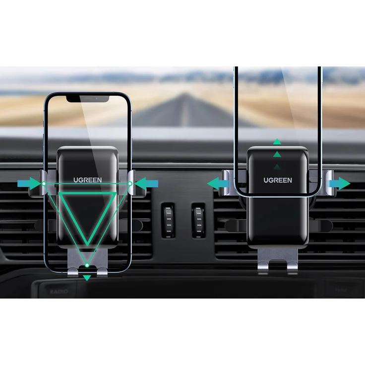 Ugreen Runder Air Vent Schwerkraft-Telefonhalter KFZ Handy-Halterung Autotelefonhalter Lüftungshalterung für Smartphones – Bild 5