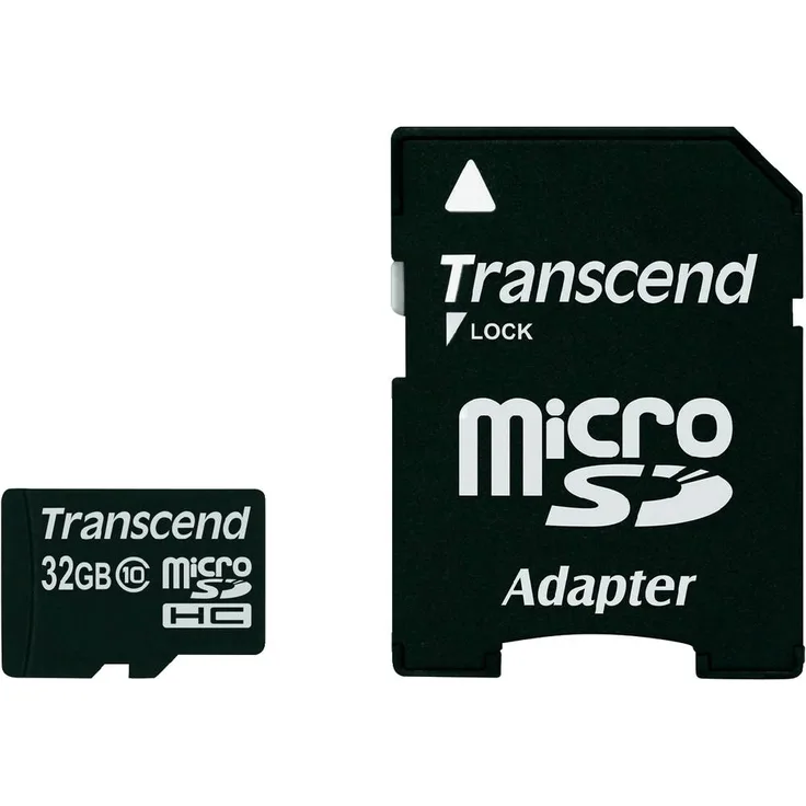 Transcend - Flash-Speicherkarte (microSDHC-SD-Adapter inbegriffen) - 32 GB - Class 10 - microSDHC (TS32GUSDHC10)