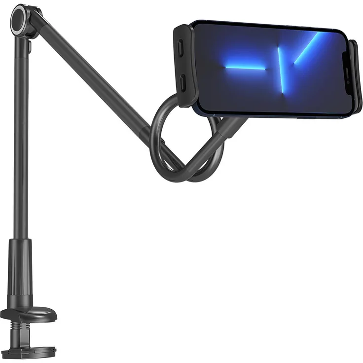 Wozinsky lange flexible Handy- und Tablethalterung Tischhalterung Smartphonehalterung Schwarz (WTHBK5)
