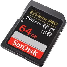 Image for SanDisk Extreme PRO 64 GB SDXC Speicherkarte Class 3 V30 170 MB-s 90 MB-s (SDSDXXU-064G)