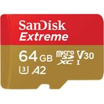 SanDisk Extreme - 64GB (Flash-Speicherkarte microSDXC mit SD-Adapter) (SDSQXAH-064G-GN6MA)