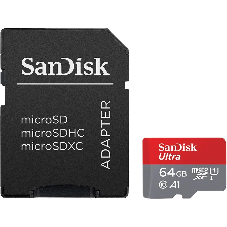 SanDisk Ultra - Flash-Speicherkarte (microSDXC-an-SD-Adapter inbegriffen) - 64GB - A1 - UHS-I U1 - Class10 - microSDXC UHS-I (SDSQUAB-064G-GN6IA) – Bild 1