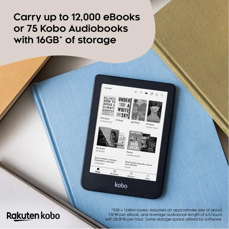 Kobo eBook-Reader Clara 2E, Deep Ocean Blue (N506KUOBKEP) – Bild 3