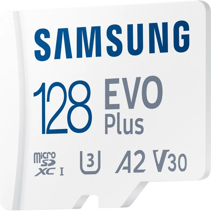 Samsung EVO Plus MB-MC128KA - Flash-Speicherkarte (microSDXC-an-SD-Adapter inbegriffen) - 128 GB - A2 - Video Class V30 - UHS-I U3 - Class10 - microSDXC UHS-I - weiß (MB-MC128KA/EU) – Bild 3