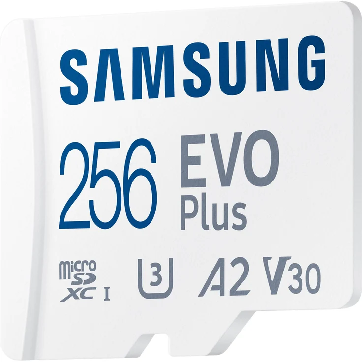 Samsung EVO Plus MB-MC256KA - Flash-Speicherkarte (microSDXC-an-SD-Adapter inbegriffen) - 256 GB - A2 - Video Class V30 - UHS-I U3 - Class10 - microSDXC UHS-I - weiß (MB-MC256KA/EU) – Bild 2