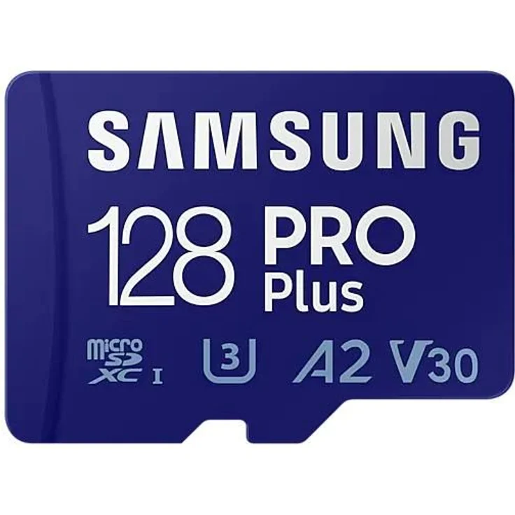 Samsung PRO Plus MB-MD128KA - Flash-Speicherkarte (microSDXC-an-SD-Adapter inbegriffen) - 128 GB - A2 - Video Class V30 - UHS-I U3 - Class10 - microSDXC UHS-I - Blau (MB-MD128KA/EU) – Bild 2