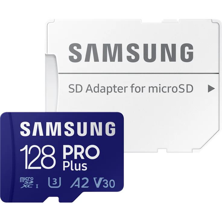 Samsung PRO Plus MB-MD128KA - Flash-Speicherkarte (microSDXC-an-SD-Adapter inbegriffen) - 128 GB - A2 - Video Class V30 - UHS-I U3 - Class10 - microSDXC UHS-I - Blau (MB-MD128KA/EU) – Bild 4