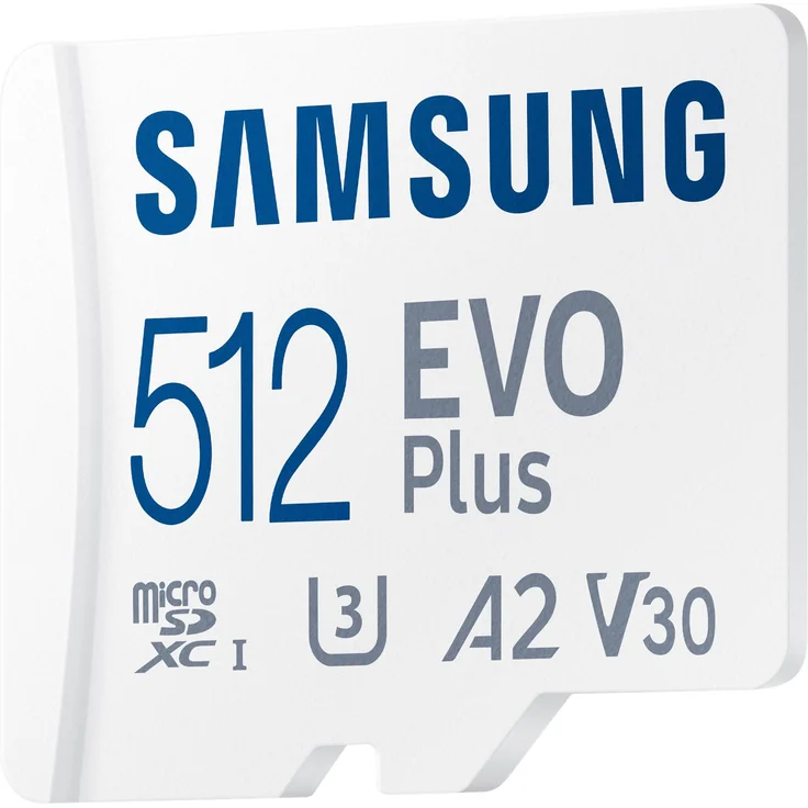 Samsung EVO Plus MB-MC512KA - Flash-Speicherkarte (microSDXC-an-SD-Adapter inbegriffen) - 512 GB - A2 - Video Class V30 - UHS-I U3 - Class10 - microSDXC UHS-I - weiß (MB-MC512KA/EU) – Bild 3
