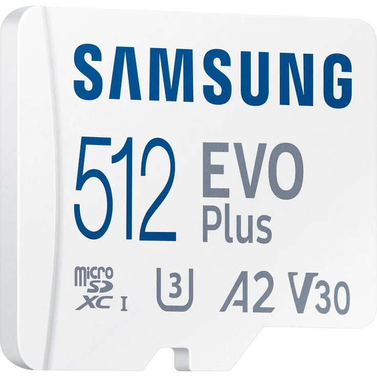 Samsung EVO Plus MB-MC512KA - Flash-Speicherkarte (microSDXC-an-SD-Adapter inbegriffen) - 512 GB - A2 - Video Class V30 - UHS-I U3 - Class10 - microSDXC UHS-I - weiß (MB-MC512KA/EU) – Bild 2
