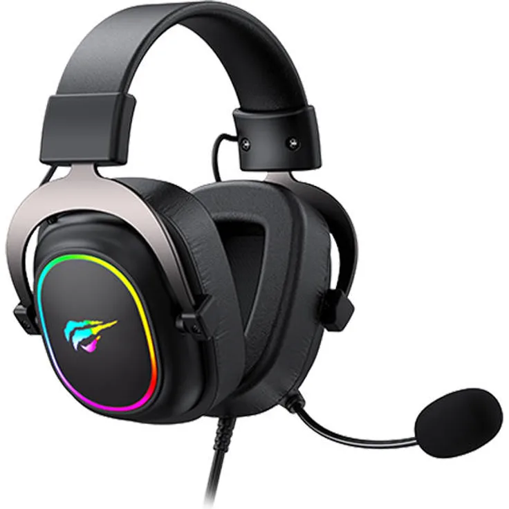 Havit H2002P Gaming-Headset RGB mit Mikrofon, Gaming-Headset Gaming-Headset Stereo + USB Schwarz
