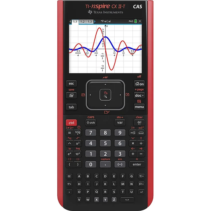 Texas Instruments TI-Nspire CX II-T CAS Grafikrechner Schwarz, Rot