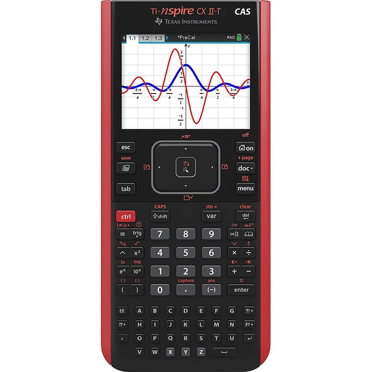 Texas Instruments TI-Nspire CX II-T CAS Grafikrechner Schwarz, Rot – Bild 1