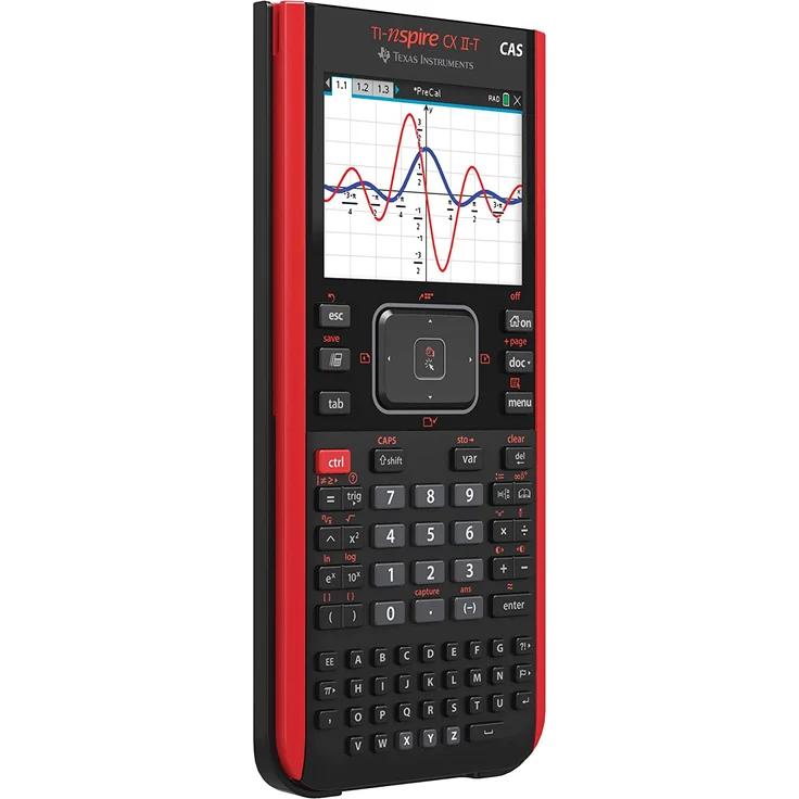 Texas Instruments TI-Nspire CX II-T CAS Grafikrechner Schwarz, Rot – Bild 2