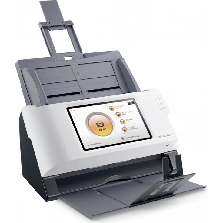 Plustek eScan A280 Dokumentenscanner, CCD, Duplex, Legal, 600 dpi x 600 dpi, bis zu 20 Seiten-Min. (einfarbig) - bis zu 20 Seiten-Min. (Farbe), automatischer Dokumenteneinzug (50 Blätter), bis zu 2000 Scanvorgänge-Tag, USB 2.0, LAN, USB 2.0