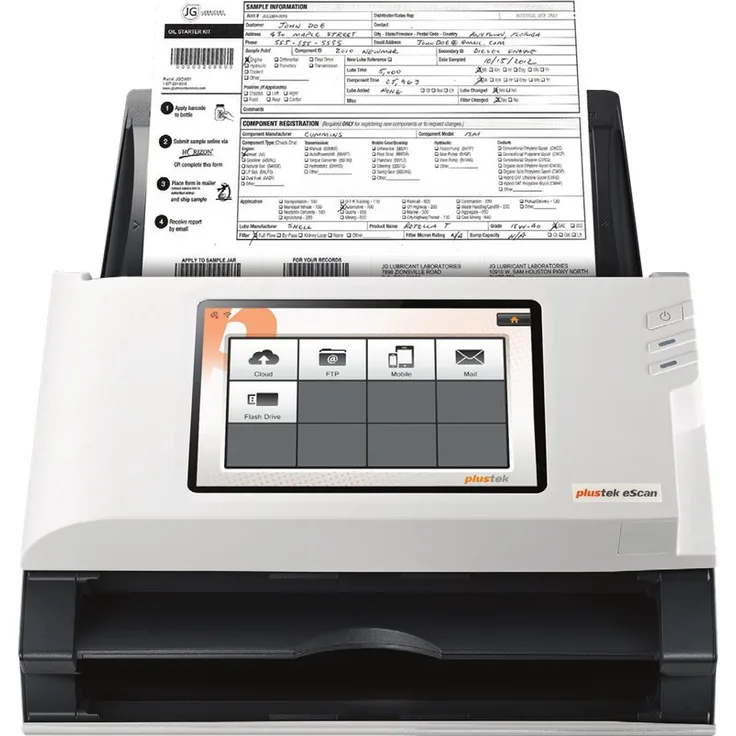 Plustek eScan A350 - Enterprise - Dokumentenscanner - Dual CIS - Duplex - Legal - 600 dpi x 600 dpi - bis zu 25 Seiten-Min. (einfarbig) - bis zu 25 Seiten-Min. (Farbe) - automatischer Dokumenteneinzug (50 Blätter) - bis zu 6000 Scanvorgänge-Tag - USB 2.0, LAN, Wi-Fi, USB 2.0