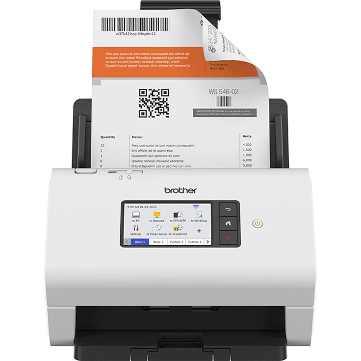 Brother ADS-4900W Duplex-Dokumentenscanner, A4, 600 dpi, 60 Seiten/min, 6000 Scans, 100 Blatt, für Dokumente, Normalpapier – Bild 1