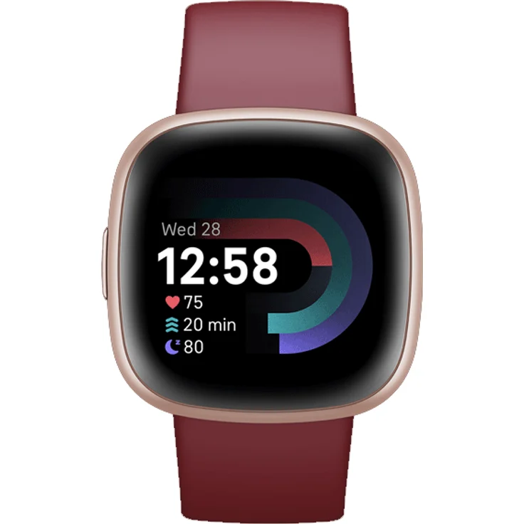 Fitbit Versa 4 Smartwatch GPS, Damen, 40,5mm, Silikonarmband in Himbeerrot, Aluminiumgehäuse in Kupferrosé – Bild 2