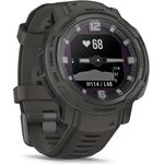 Garmin Instinct Crossover Solar Smartwatch GPS, Herren, 45mm, Silikonarmband, Graphite