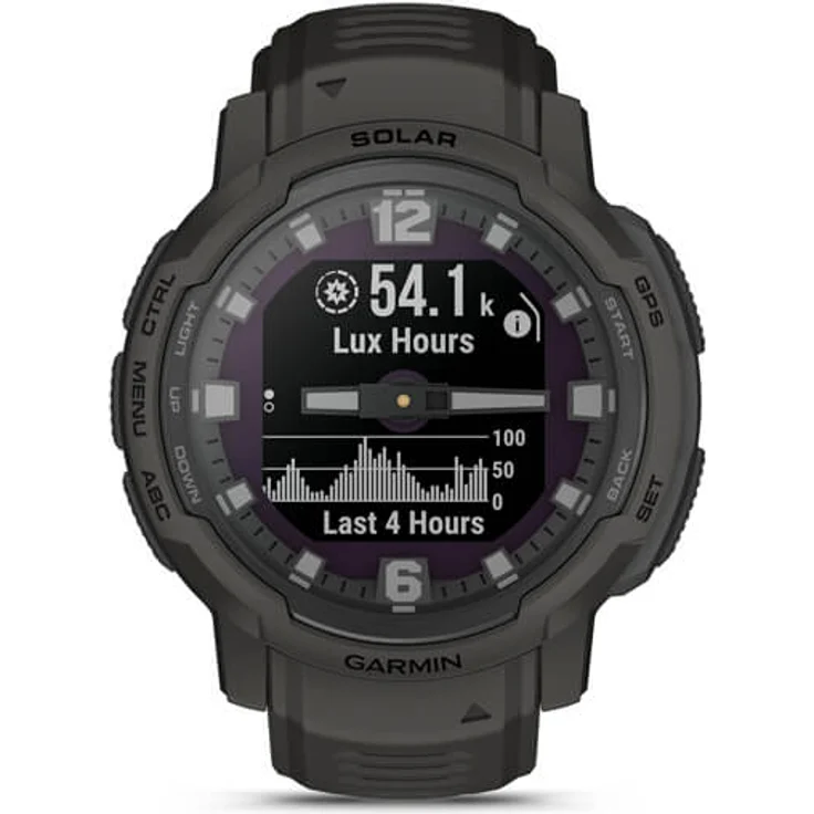 Garmin Instinct Crossover Solar Smartwatch GPS, Herren, 45mm, Silikonarmband, Graphite – Bild 3